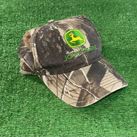 John Deere Green Yellow Brown Camouflage Men’s Baseball Cap Hat Adjustable Strap - Picture 1 of 5